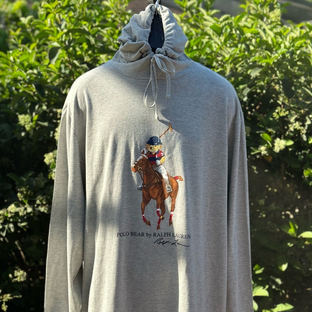 POLO RALPH LAUREN BEAR JOCKEY LONG SLEEVE COTTON HOODIE